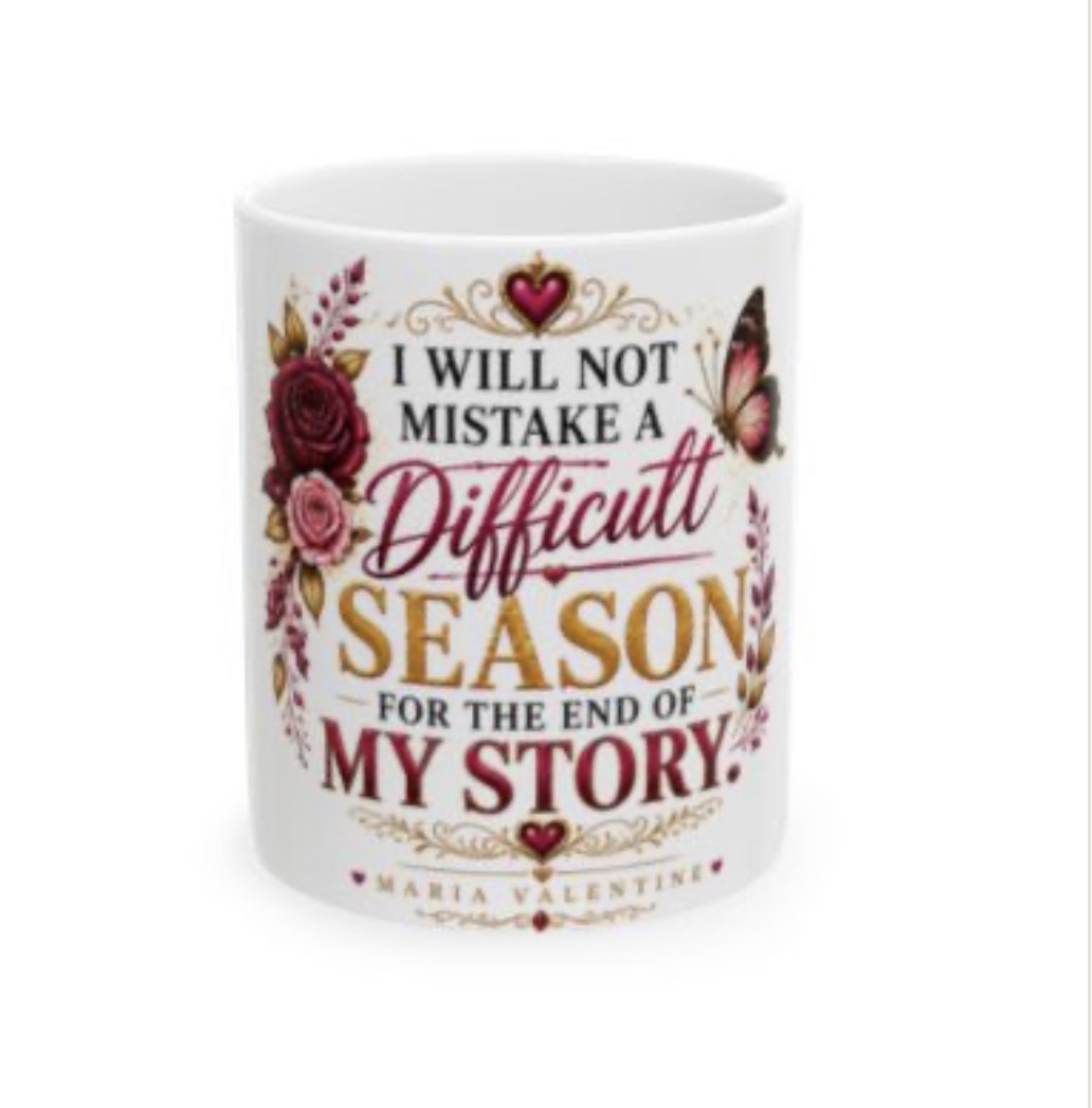 Maria Valentine Difficult Season mug